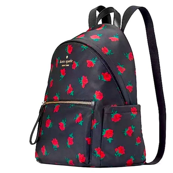 NWT Kate Spade Chelsea Rose Toss Printed Medium Backpack - Picture 6 of 9